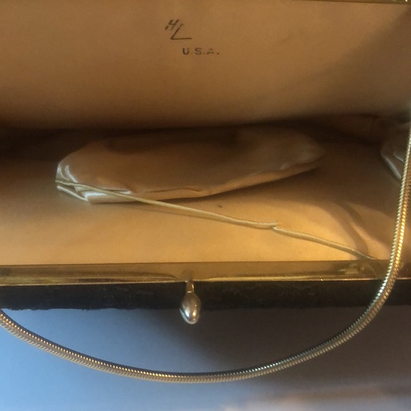 VTG Y2k black Harry Levine 3 piece set HL  USA clutch handbag - Picture 5 of 12